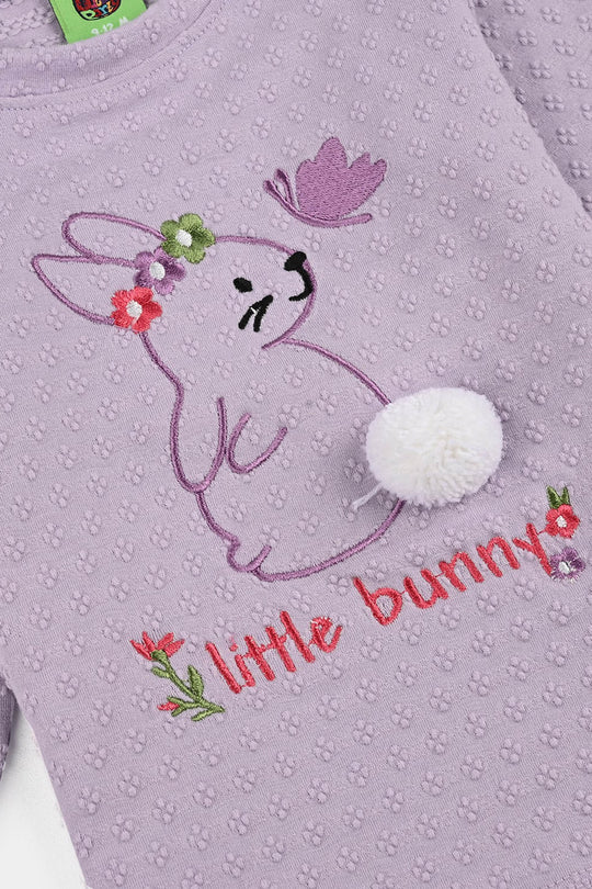Infant Girls Jacquard Suit BUNNY-Purple