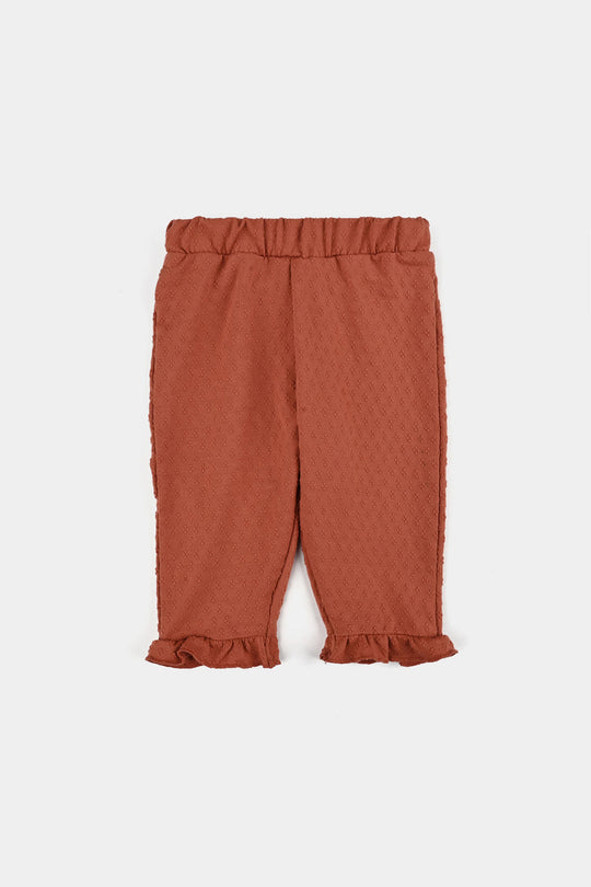 Infant Girls Jacquard Suit FLOWERS-Rust