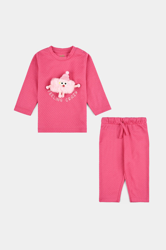 Infant Girls Jacquard Suit FUNKY ME-Pink