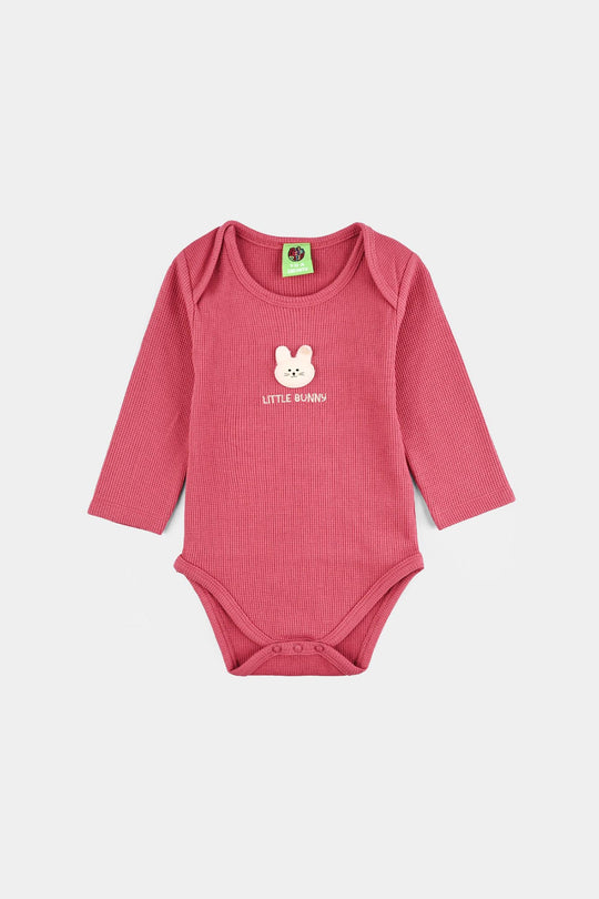 Infant Girls Thermal F/S Romper SLATE ROSE