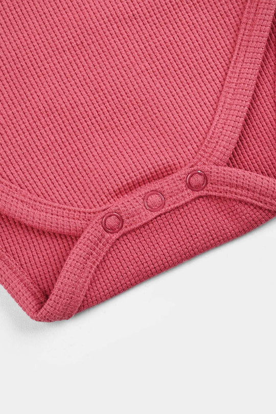 Infant Girls Thermal F/S Romper SLATE ROSE