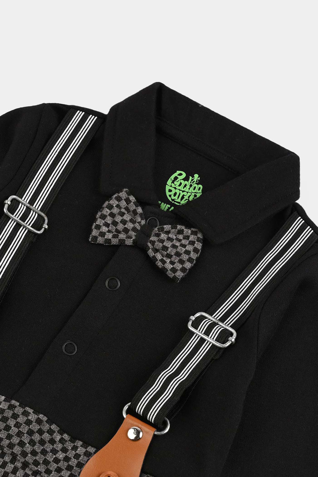 Infant Boys Jacquard Romper CHECKERED-BLACK