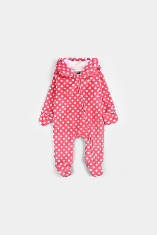 Infant Boys Sherpa Romper POLKA PLAY-Pink