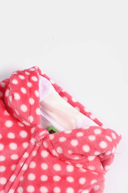 Infant Boys Sherpa Romper POLKA PLAY-Pink