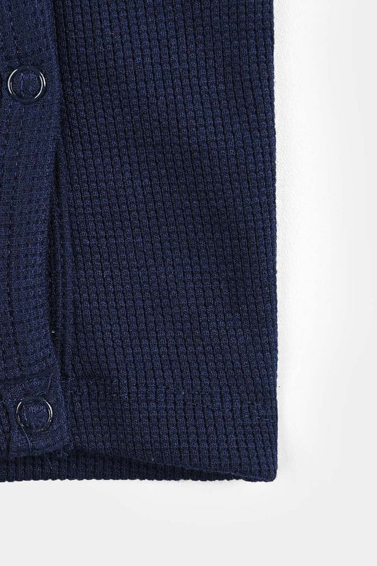 Infant Girls Thermal Romper BUNNY-NAVY