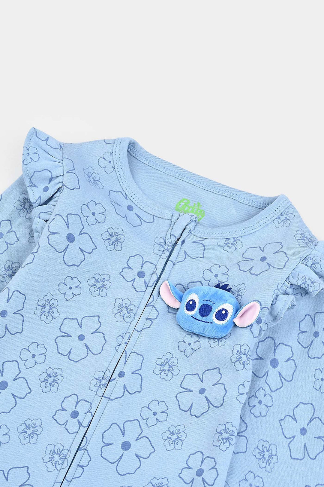 Infant Girls Cotton Interlock Romper STITCH-Blue