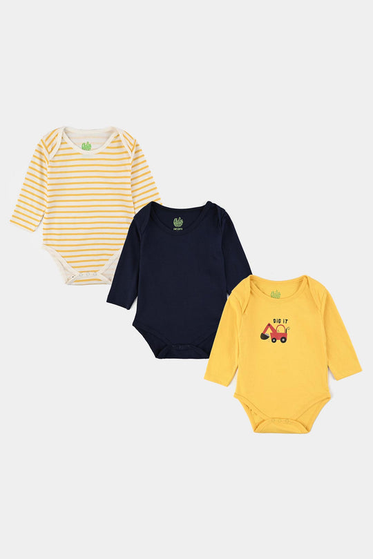 Infant Boys Cotton Jersey 3 Piece Set F/S Romper CARS