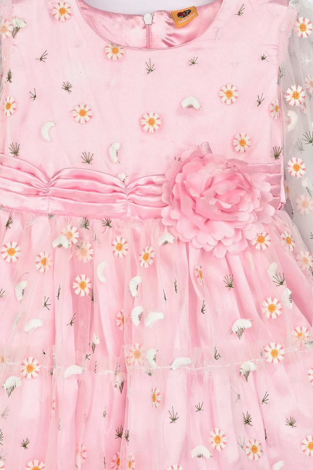 Girls Net Fancy Frock-Pretty - Lt Pink
