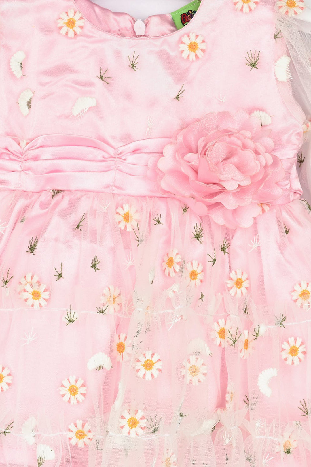 Infant Girls Net Fancy Frock-Pretty - Lt Pink