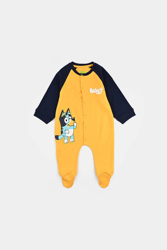 Infant Boys Cotton Interlock Romper - Yellow