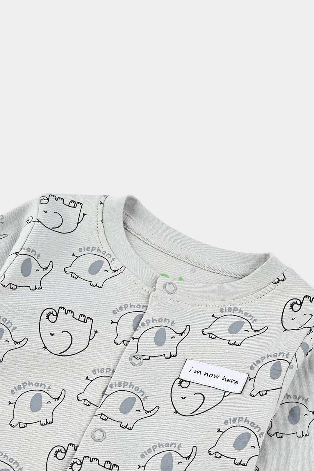 Infant Boys Cotton Interlock Romper Elephant