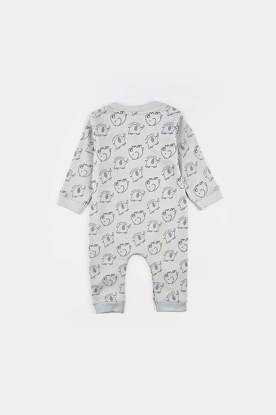 Infant Boys Cotton Interlock Romper Elephant