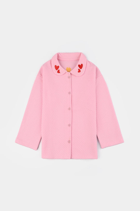 Girls Quilted 2 Piece HEARTS-Pink