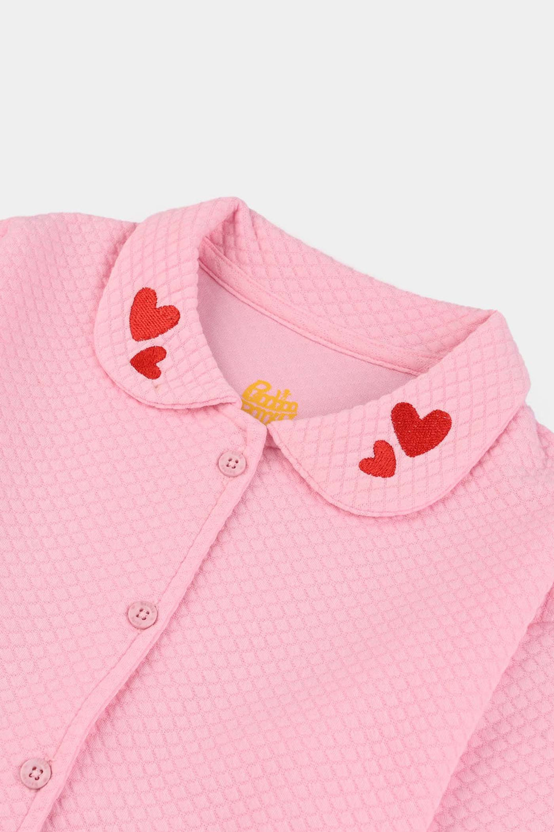 Girls Quilted 2 Piece HEARTS-Pink