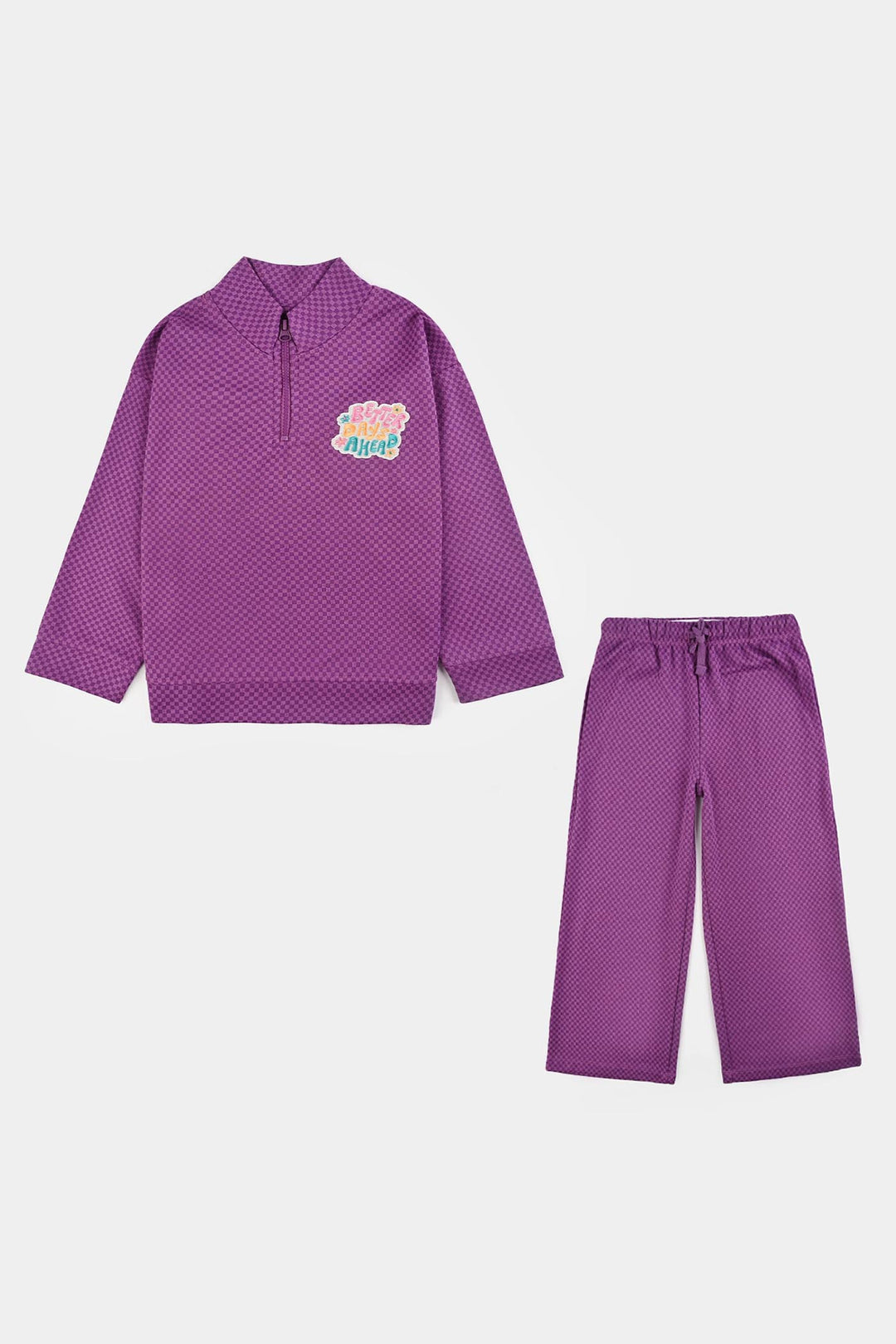 Girls Jacquard 2 Piece BETTER DAYS-Purple