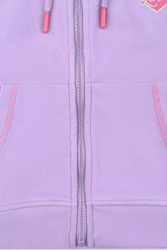 Girls Fleece Jacket MORE SELF LOVE-PURPLE