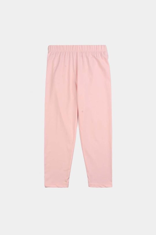 Girls Poly Cotton Jersey Night Suit ALWAYS A PRINCESS-Pink