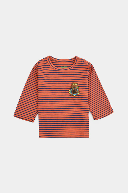 Infant Boys Jersey/Terry T-Shirt F/S Bear Fan - ORANGE
