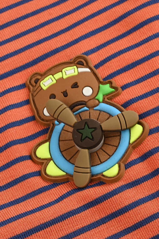 Infant Boys Jersey/Terry T-Shirt F/S Bear Fan - ORANGE