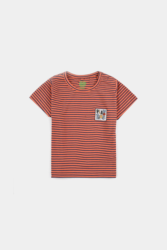 Infant Boys Jersey/Terry T-Shirt H/S PLAY TIME - Rust
