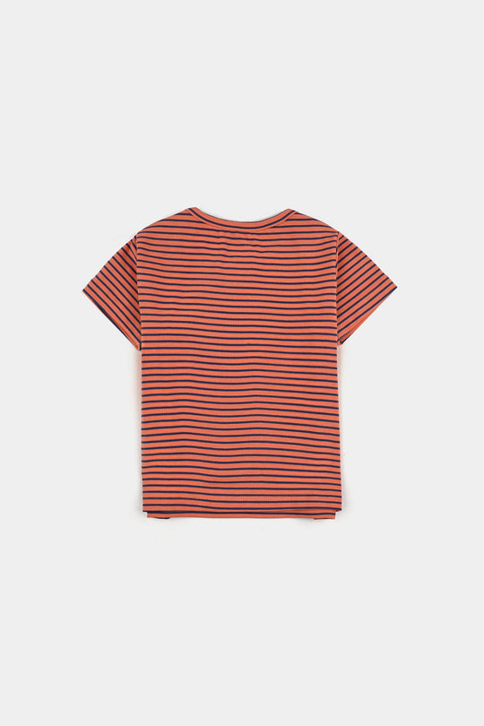 Infant Boys Jersey/Terry T-Shirt H/S PLAY TIME - Rust