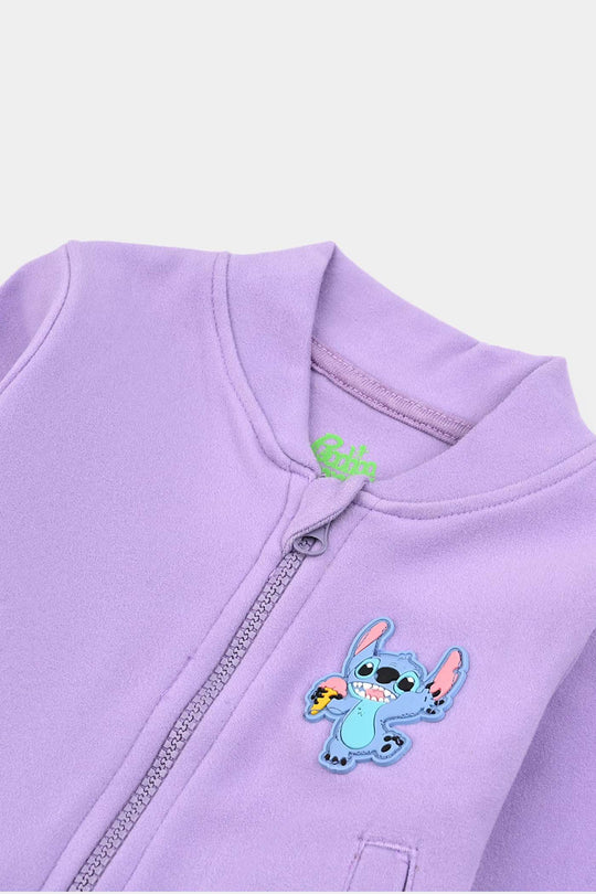 Infant Girls Fleece Jacket STITCH-PURPLE