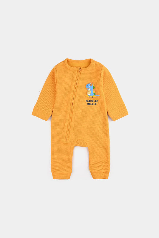 Infant Boys Jacquard Romper - Yellow