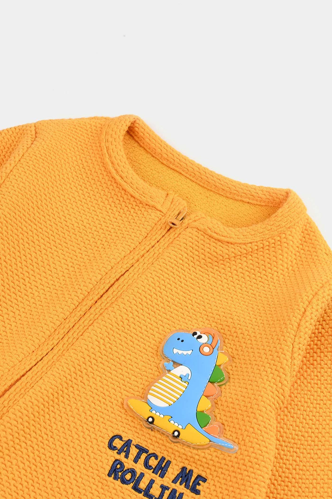 Infant Boys Jacquard Romper - Yellow