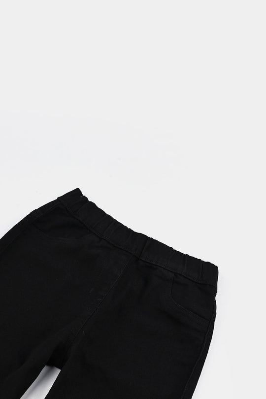 Girls Denim Stretch Jeggings Basic - BLACK
