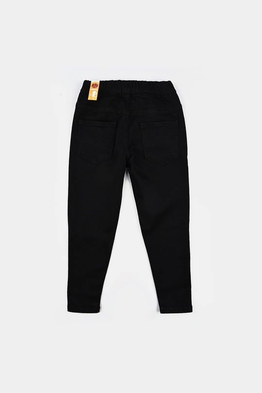 Girls Denim Stretch Jeggings Basic - BLACK