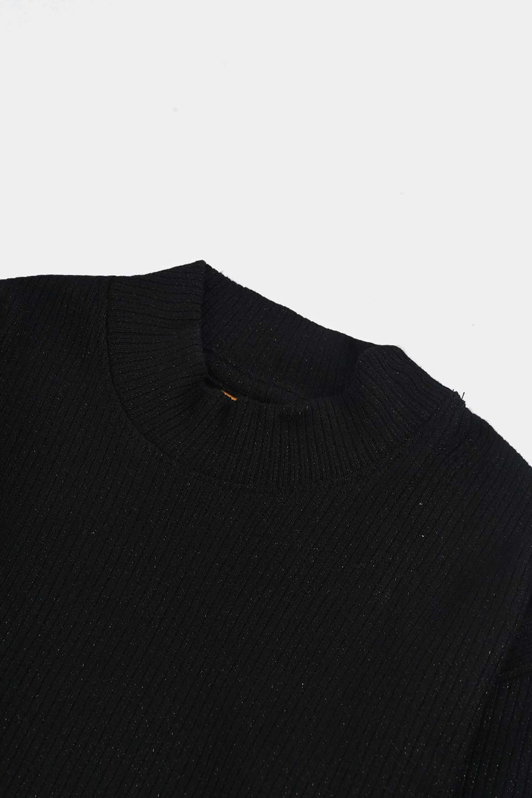 Girls 2x1 Rib Sweatshirt BLACK SHINE