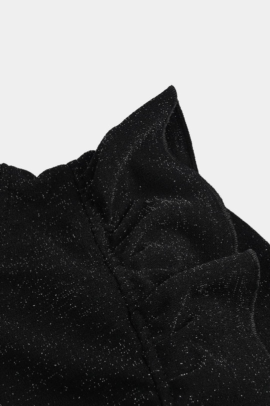 Girls Microfiber Jersey T-Shirt F/S Black LUREX - BLACK