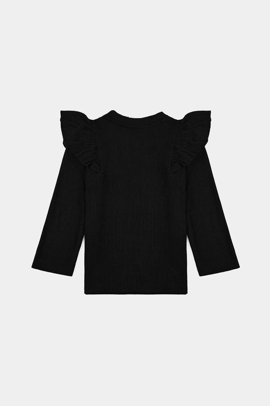 Girls Jacquard T-Shirt - Black