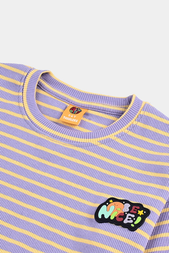 Girls Rib T-Shirt H/S Be Nice