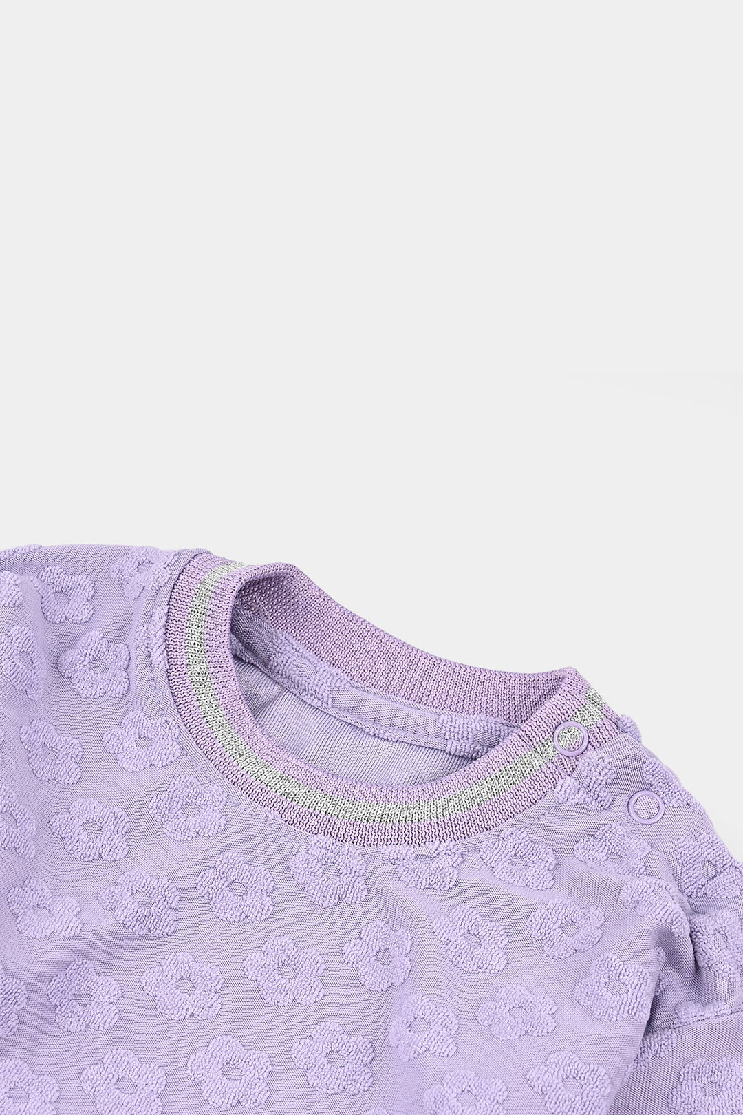 Infant Girls Jacquard T-Shirt F/S LILAC FLOWER FABRIC - Purple
