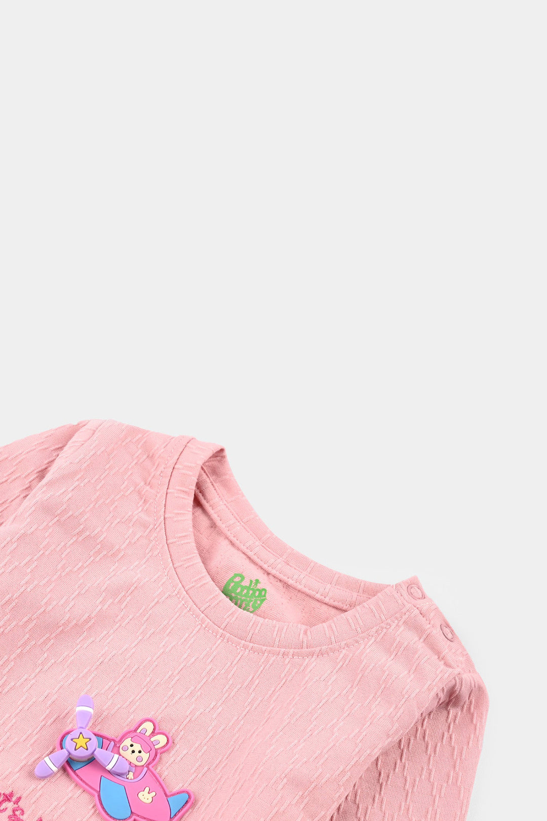 Infant Girls Jacquard T-Shirt F/S LETS FLY AWAY-Peach