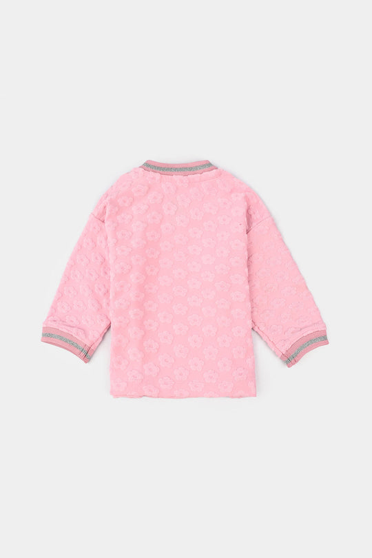 Infant Girls Jacquard T-Shirt F/S FLOWER FABRIC - Pink