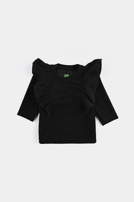 Infant Girls Microfiber Jersey T-Shirt F/S Black LUREX