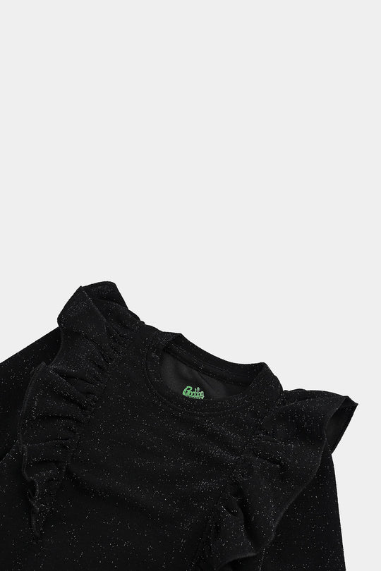 Infant Girls Microfiber Jersey T-Shirt F/S Black LUREX