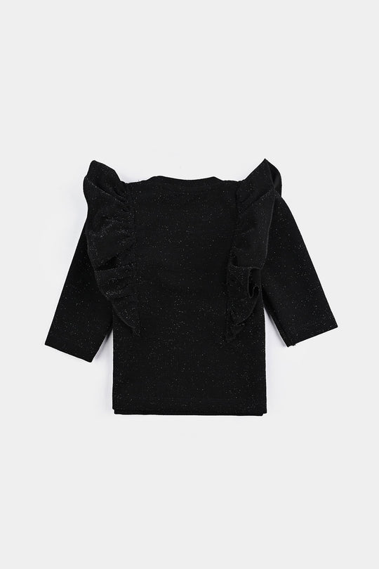 Infant Girls Microfiber Jersey T-Shirt F/S Black LUREX