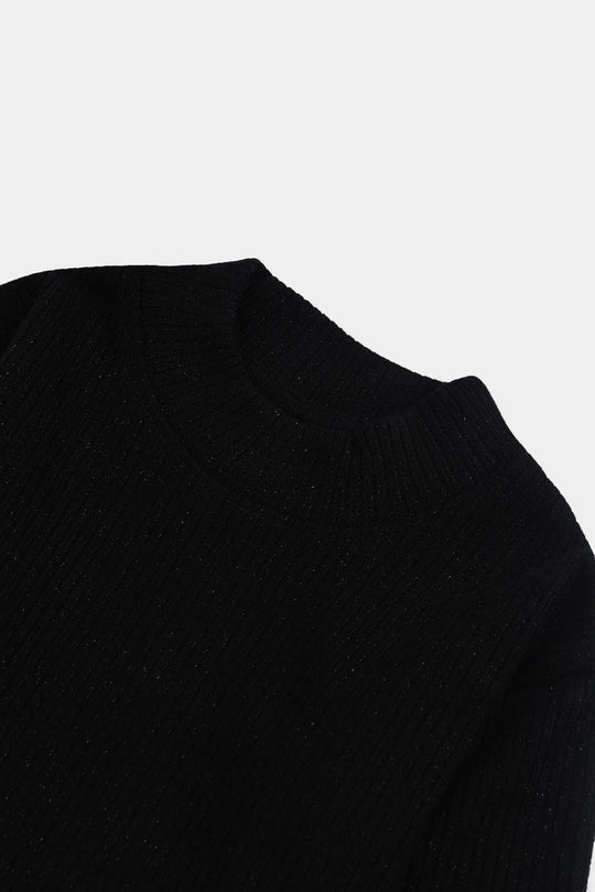 Infant Girls Rib Sweatshirt BLACK SHINE