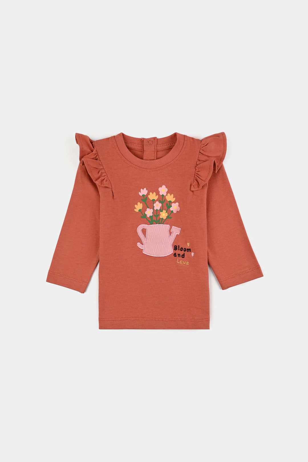 Infant Girls Jersey/Terry T-Shirt F/S BLOOM & LOVE-Orange