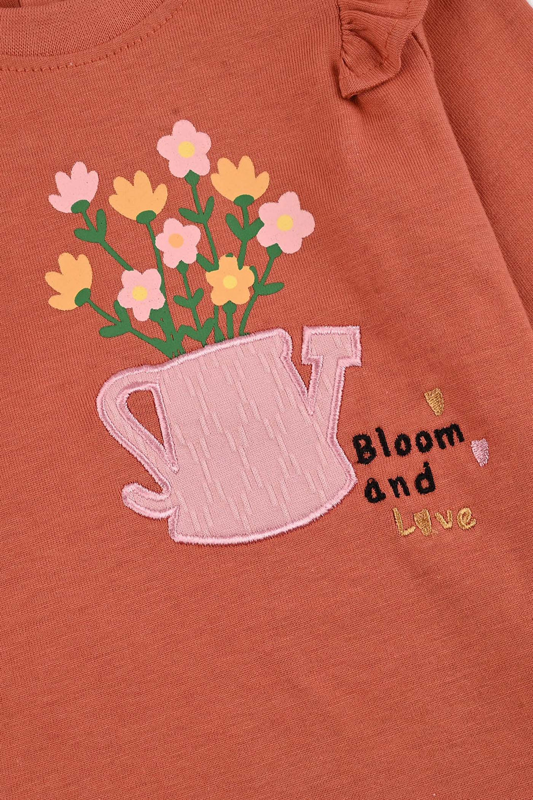 Infant Girls Jersey/Terry T-Shirt F/S BLOOM & LOVE-Orange