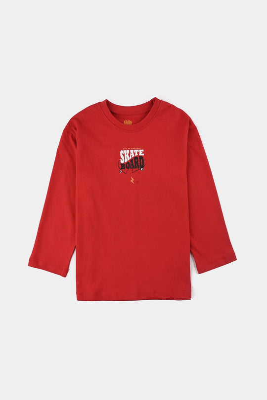 Boys Jersey/Terry T-Shirt - Red