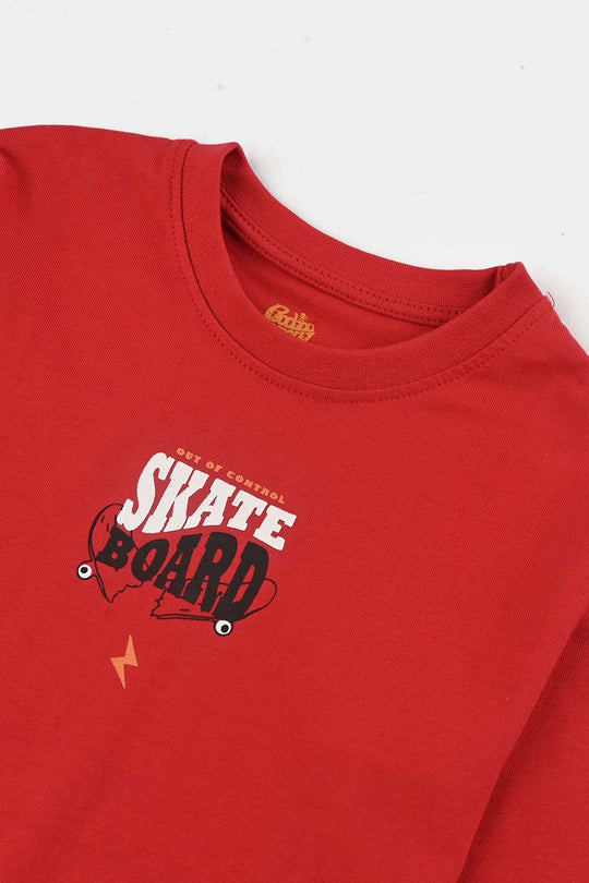 Boys Jersey/Terry T-Shirt - Red
