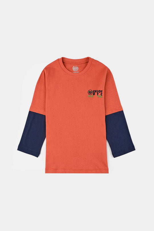 Boys Jersey/Terry T-Shirt F/S ENJOY NYC-Orange
