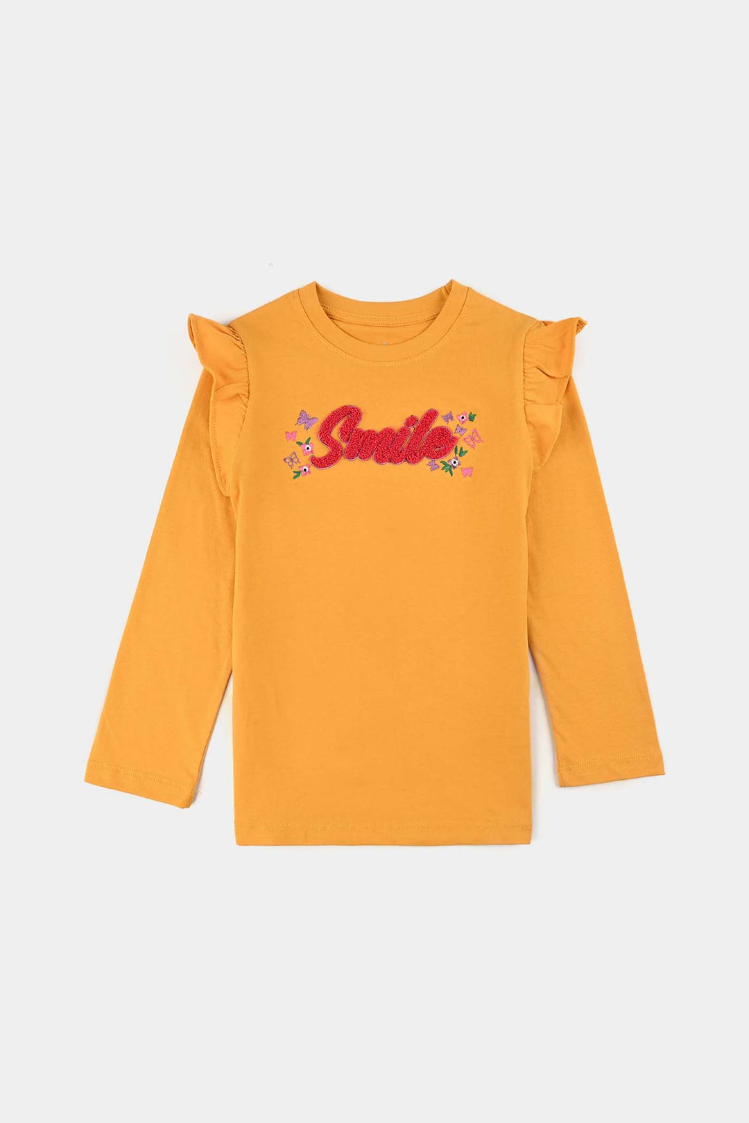 Girls Jersey/Terry T-Shirt F/S SMILE-Yellow