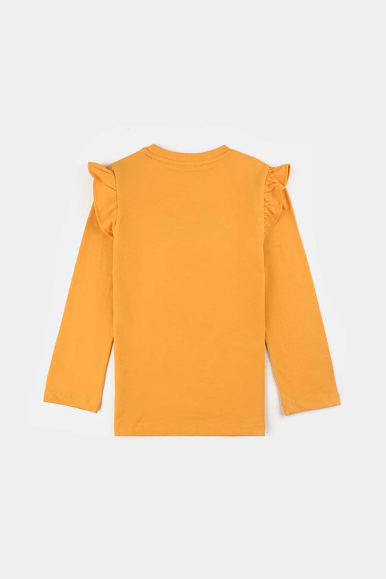Girls Jersey/Terry T-Shirt F/S SMILE-Yellow