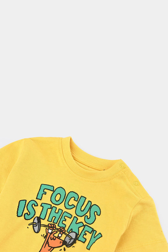 Infant Boys Jersey/Terry T-Shirt FOCUS IS THE KEY