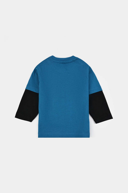Infant Boys Jersey/Terry T-Shirt F/S-Blue
